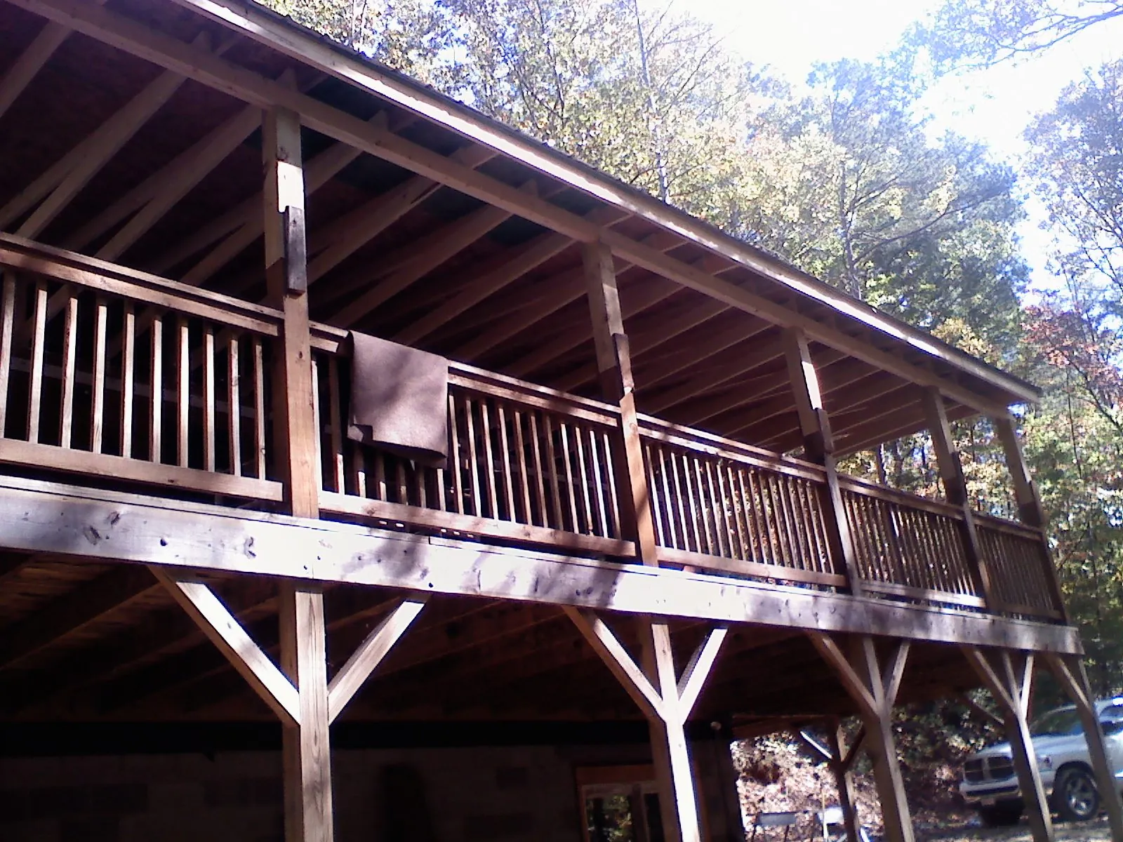 Timber framing under a new elevated porch and deck — Roof Leak Repair in Arnold by Roofing Brothers